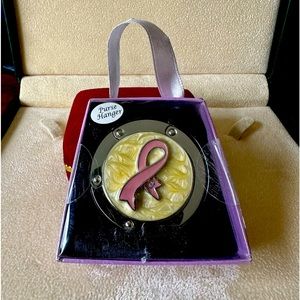 Hope Breast Cancer Pink Ribbon Foldable Purse Hanger BNIB